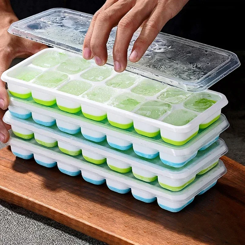 蓋付きシリコン製製氷皿 正方形14個取り 簡単取り出し 製氷 - Art Craft Ice Cream のレビューと価格