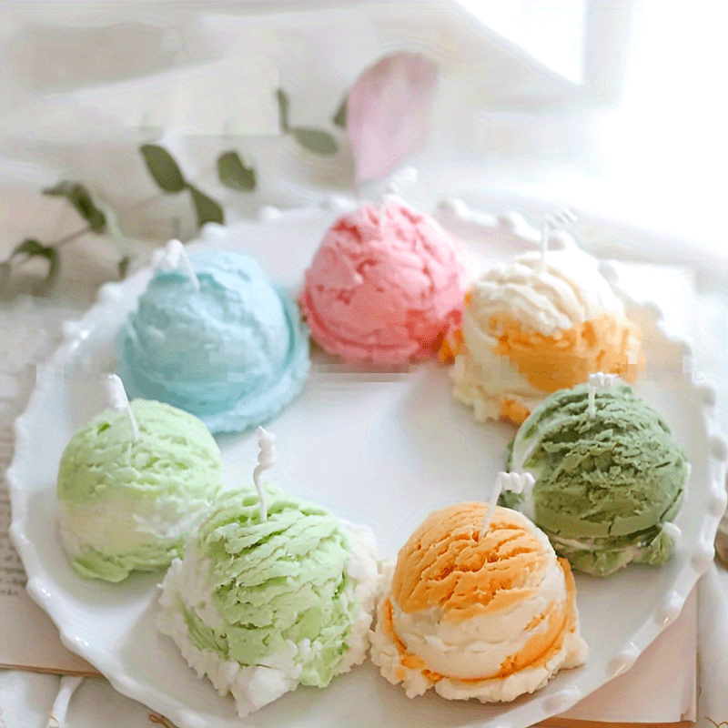 アイスクリーム球形キャンドル作成シリコーン石鹸型モデル DI - Art Craft Ice Cream のレビューと価格