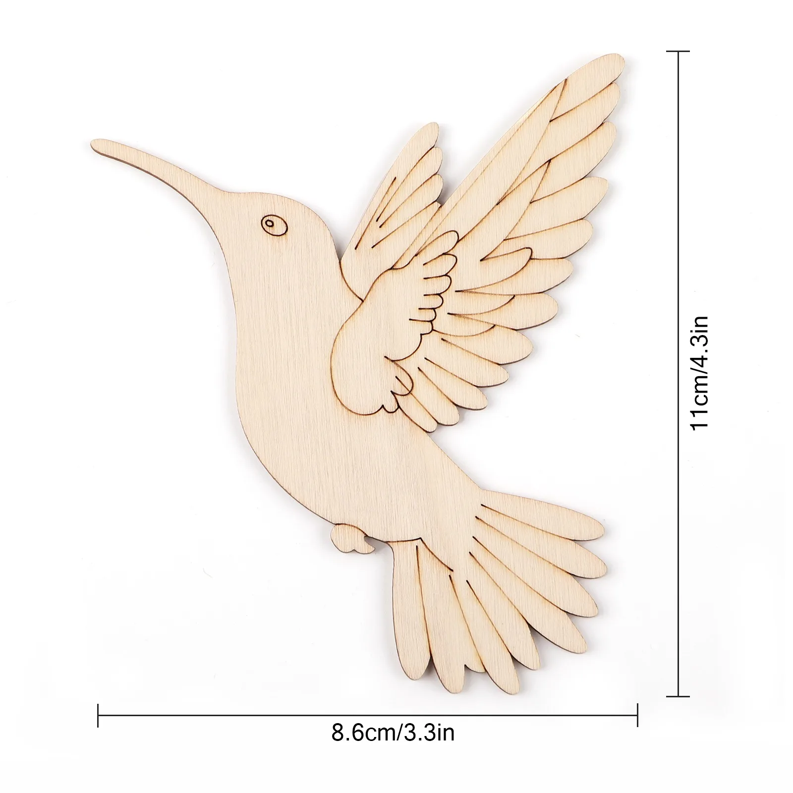10個入り未完成木製動物鳥の切り抜き、木製吊り下げ飾り用木製 - Art Craft Usa のレビューと価格