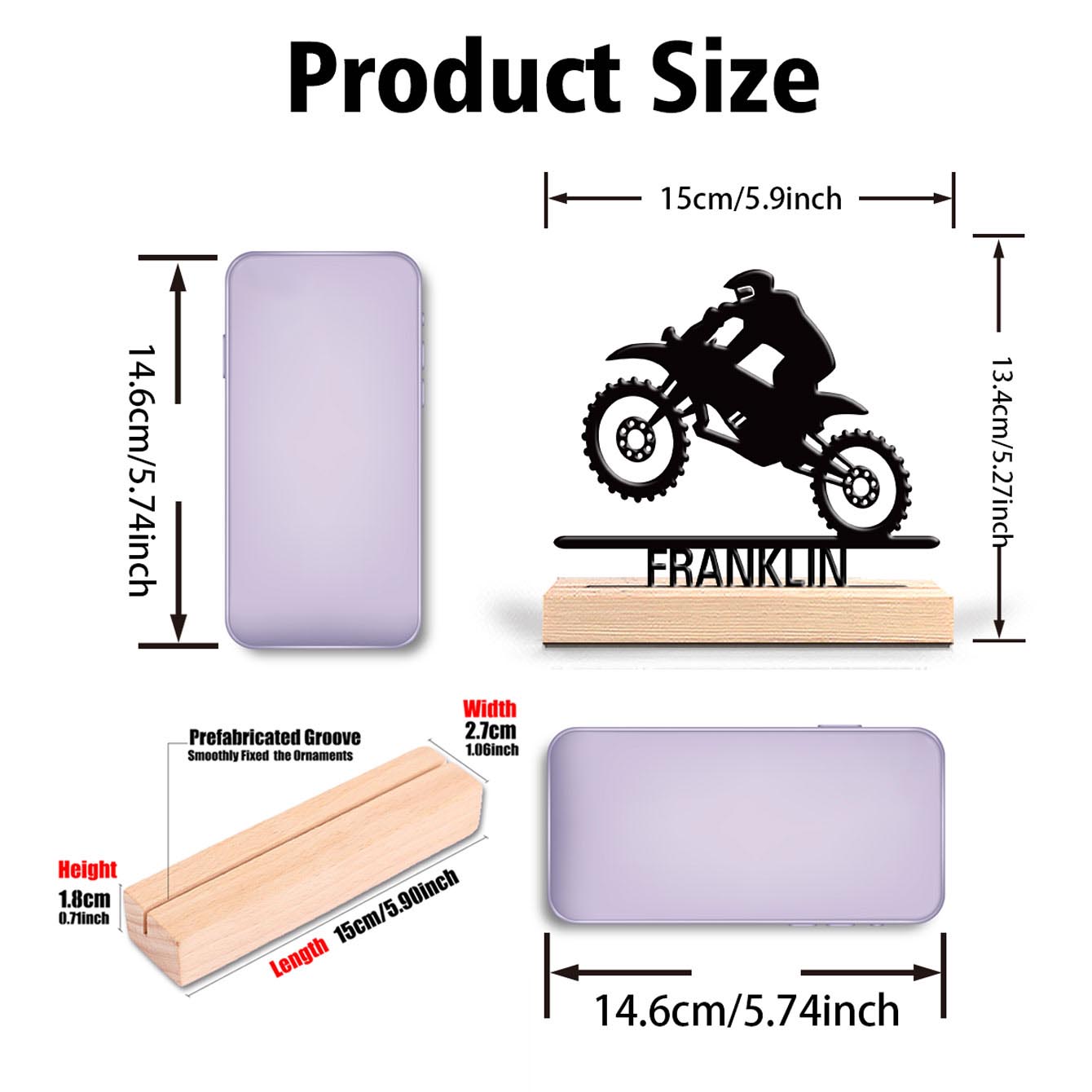 1個入り 抽象的なバイクジャンプのカスタムネーム入り金属像  - Art Craft Usa のレビューと価格