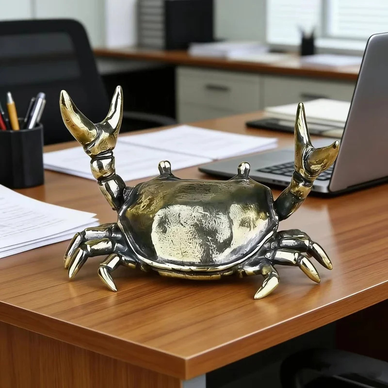 真鍮製カニの彫刻、重量挙げの芸術を象嵌した装飾品、カニ型ペン - Art Craft Furniture のレビューと価格
