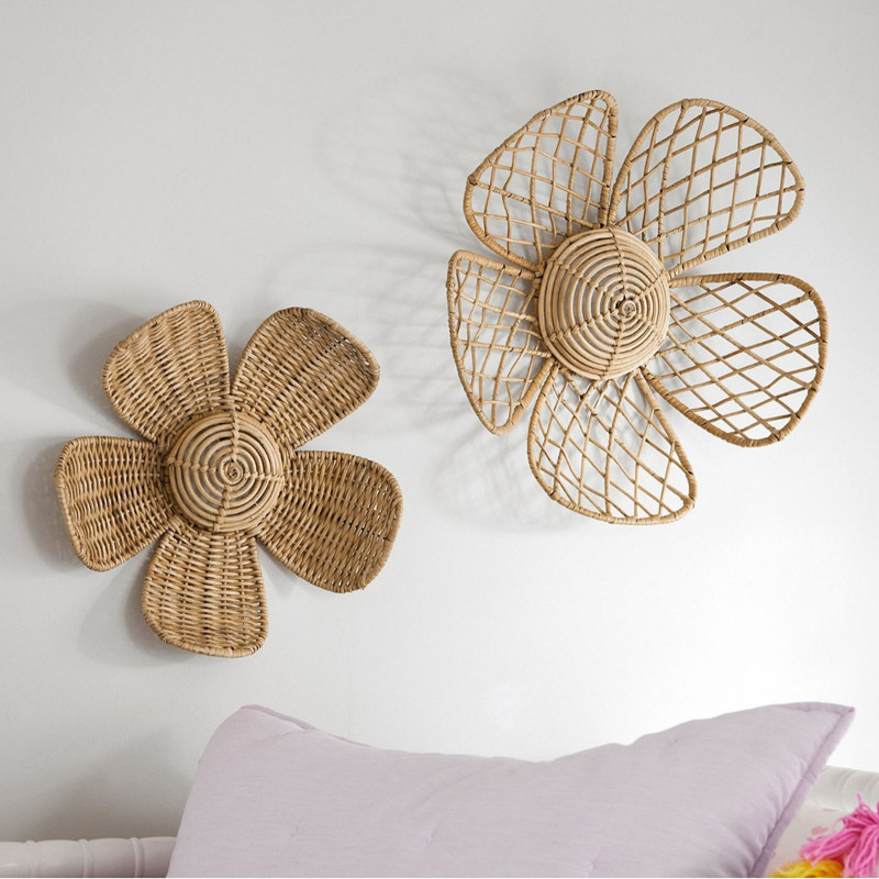 北欧の織り籐の花の壁の装飾品、ins、天然籐の工芸品、アート - Art Craft Furniture のレビューと価格
