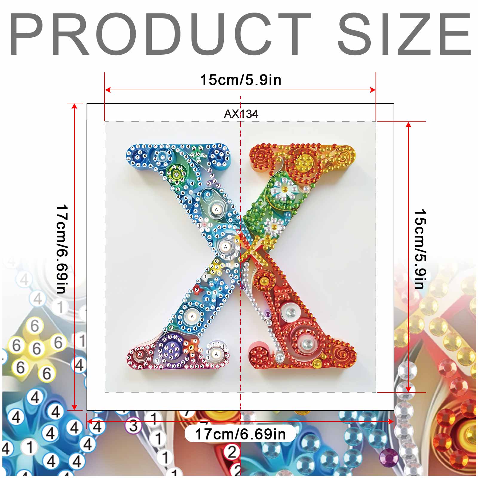 特殊形状ダイヤモンドアートペインティングキット、文字X DI - Art And Craft Letter X のレビューと価格