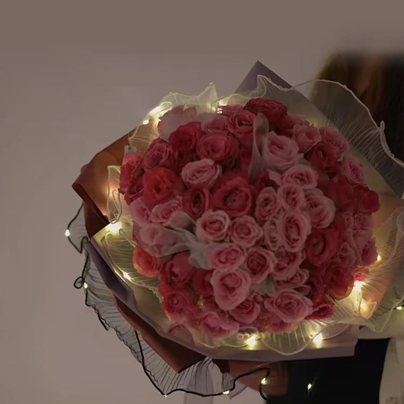 1 個 LED フラワー包装紙ライトレースメッシュ波糸花屋花 - Art Craft Items のレビューと価格