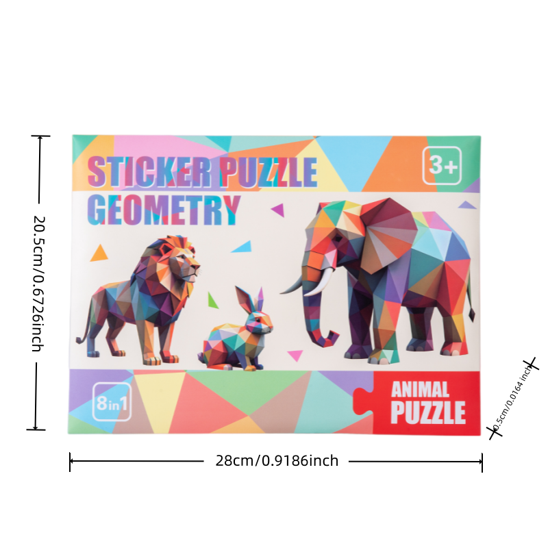 就学前のお子様向け教育用幾何学動物ステッカーパズル、8 in - Art Craft Preschool のレビューと価格
