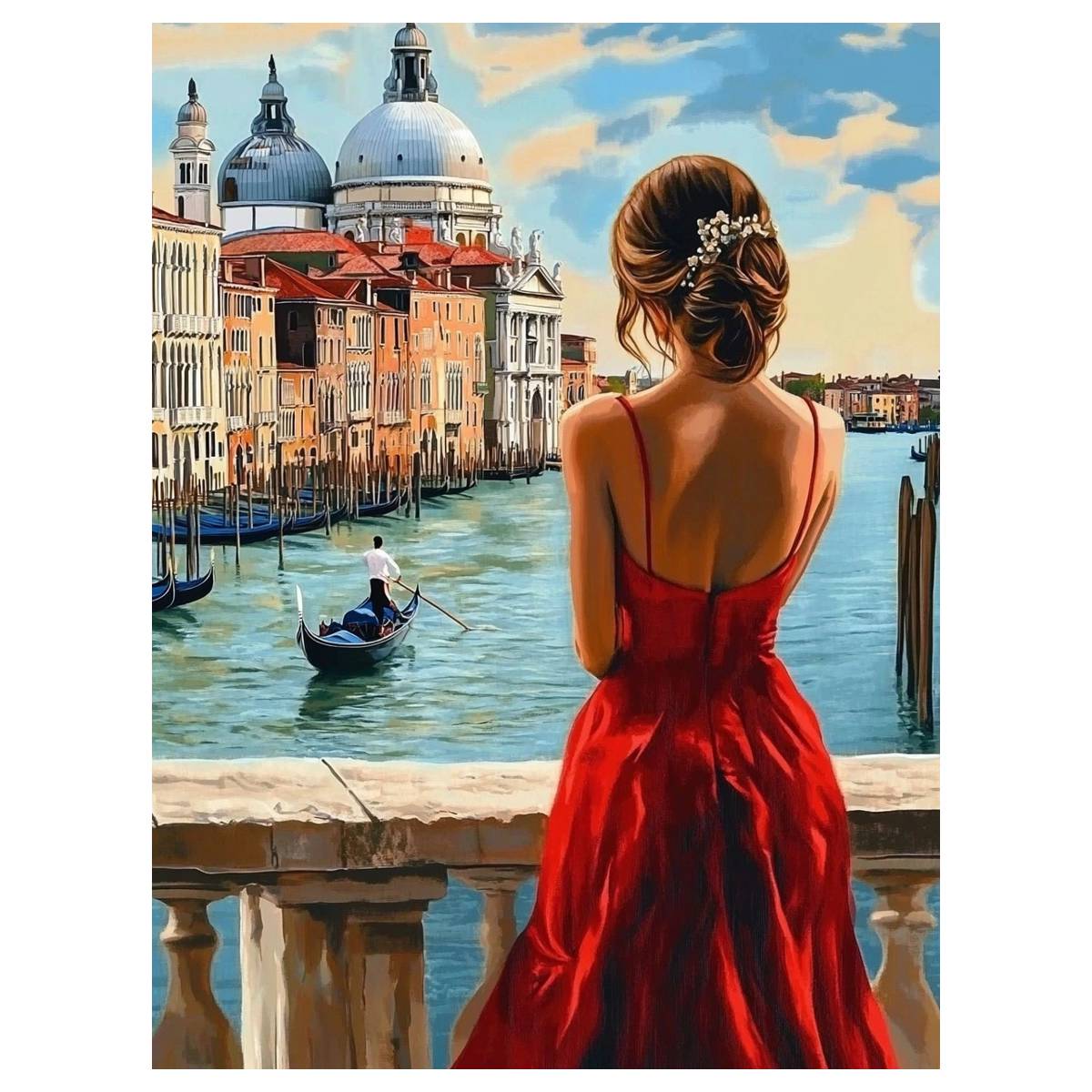赤い服を着た美女 30X40CM/11.8X15.7in ク - Eco Art Craft のレビューと価格