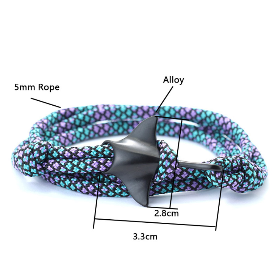スタイリッシュなマンタブレスレット男性女性多層パラコード B - Macrame Cord Cotton のレビューと価格