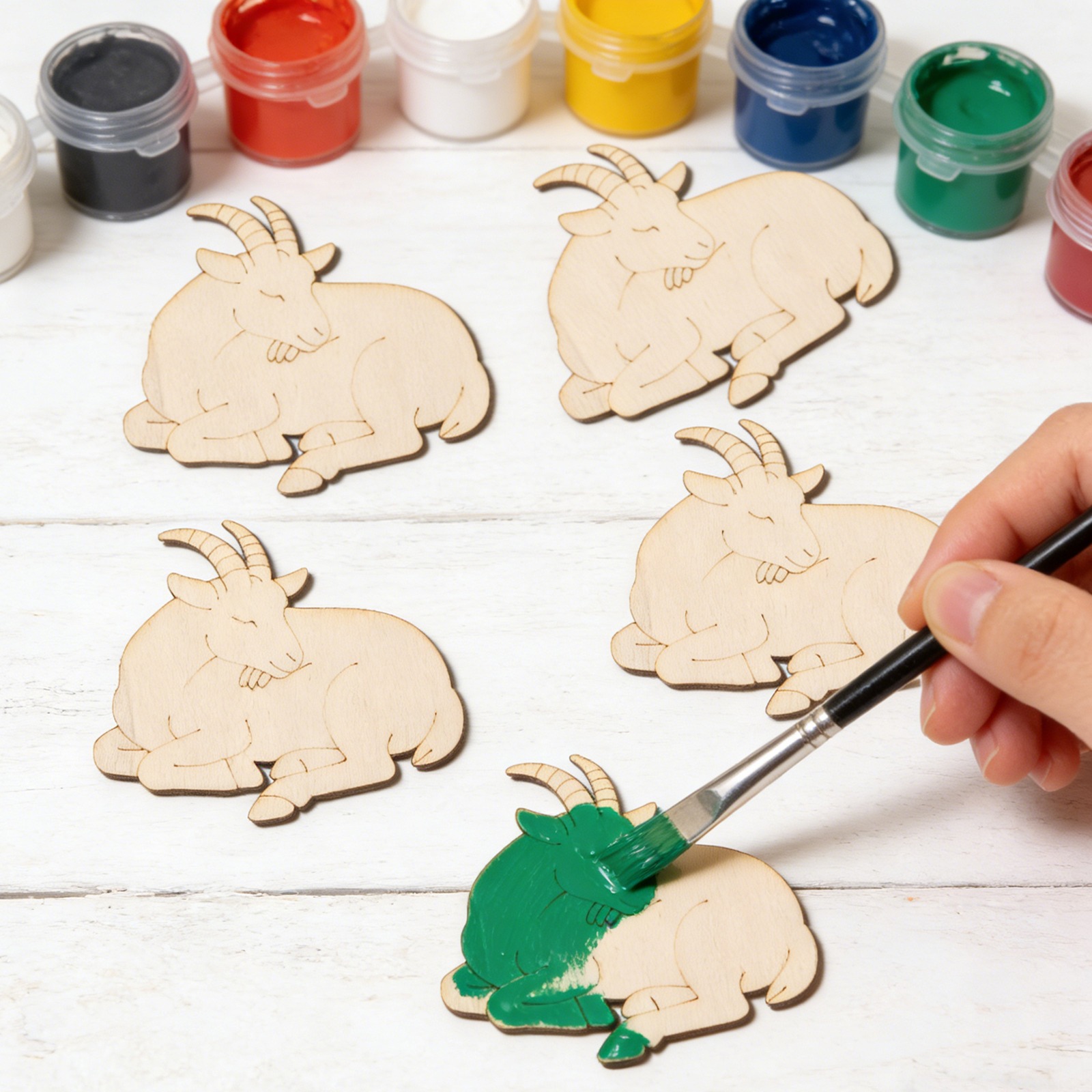 10個/セット 未完成の木製羊の動物オーナメント 木製クラフ - Art Craft Usa のレビューと価格