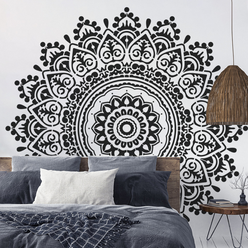マンダラ大型絵画ステンシル直径150cm-230cm再利用可 - Art Craft Furniture のレビューと価格