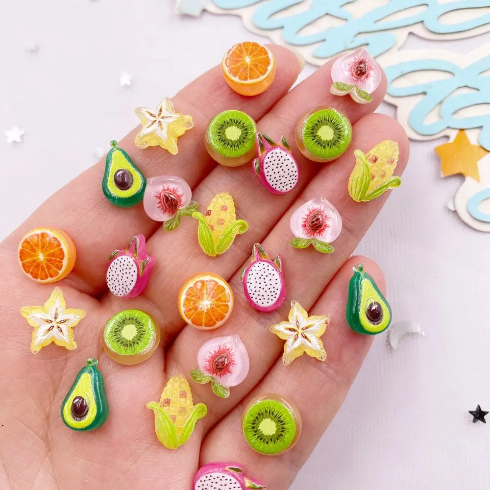 ミニカラフル樹脂かわいいアボカドキウイ、オレンジコーンフルー - Art And Craft Vegetable のレビューと価格